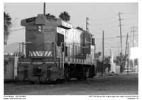 UPY 1338 tied down on the engine siding at the West Anaheim yard.
