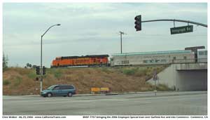 *BNSF 7757 leads the 2006 Employee special over Garfield Ave at Telegraph Road.