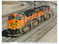 BNSF 5133 brings up the other end of the consist as they prepare to back up to their train.