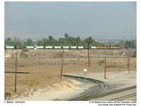 We watched as this UP ballast train came in from the Palmdale Cutoff track and proceeded presumably to the Yuma Sub.